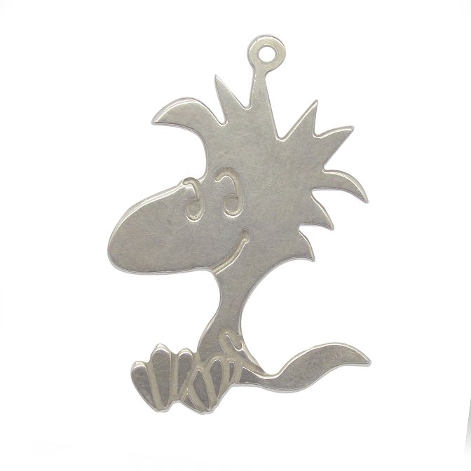 Sterling Silver Large Snoopy Woodstock Bird Pendant