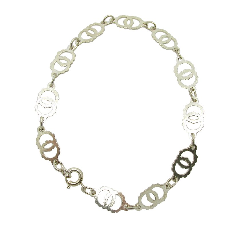 Sterling Silver Decorative Cog Link Bracelet