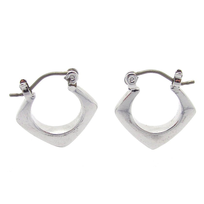 Sterling Silver Square Shaped Hoop Earrings