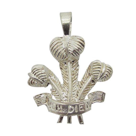 Vintage Sterling Silver Prince of Wales Feather Pendant