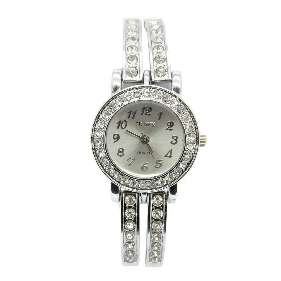 Howk Ladies Wrist Watch with Stone Set Strap & Bezel
