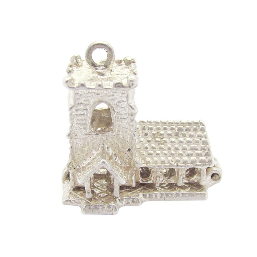 Sterling Silver Heavy Opening Church Charm