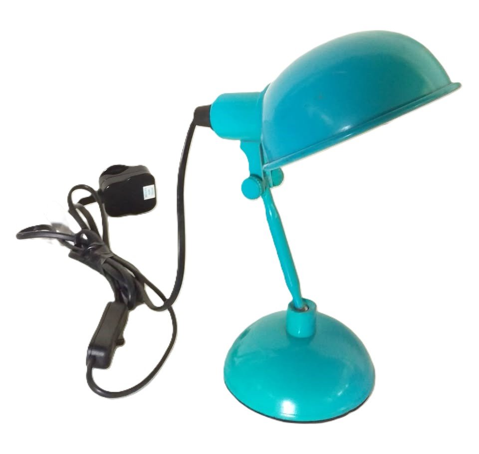 Blue Metal Adjustable Office Lamp