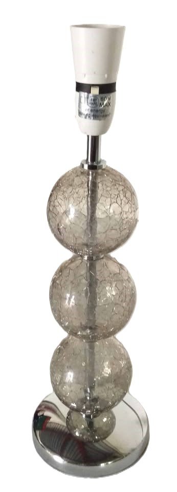 Crackle Glass 3 Ball Table Lamp with Chrome Base