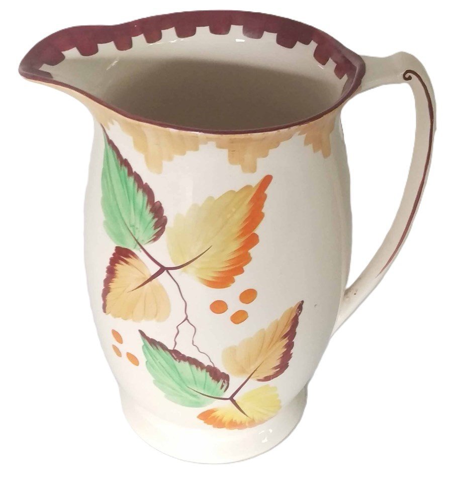 Large Vintage Ivory England Hand Painted Bute Jug