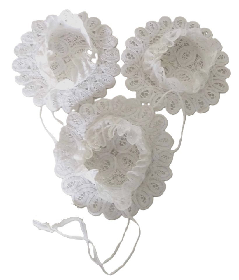 3 x White Woven Doilies