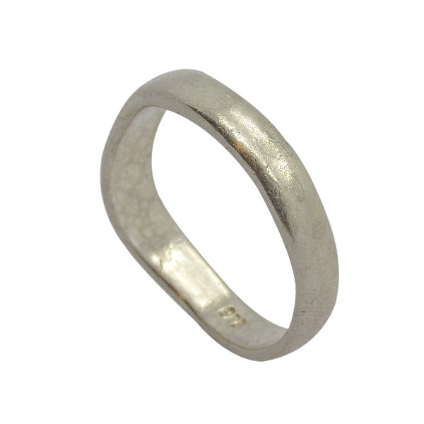 Sterling Silver Ring with Wave Design Front