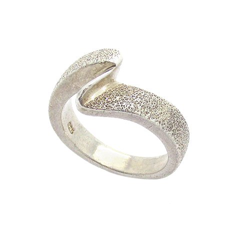 Sterling Silver Chunky Ring with Orange Peel Texture