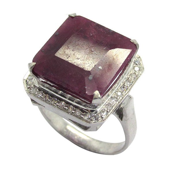 Sterling Silver Ruby Gemstone Solitaire Ring