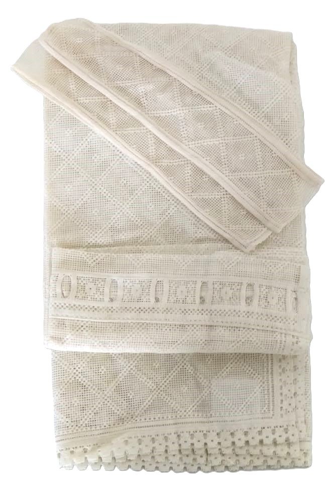 Pair of Cotton Lace Design Curtains