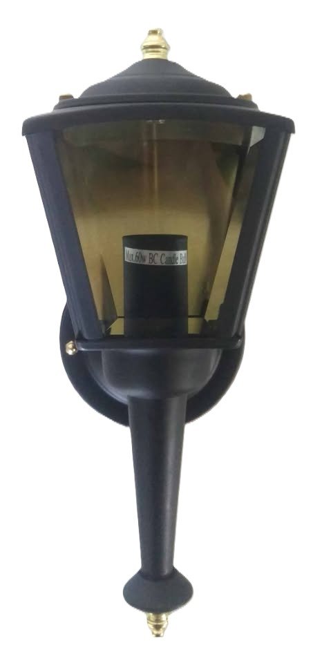 Metal Lantern Wall Light With Bevelled Glass Panels