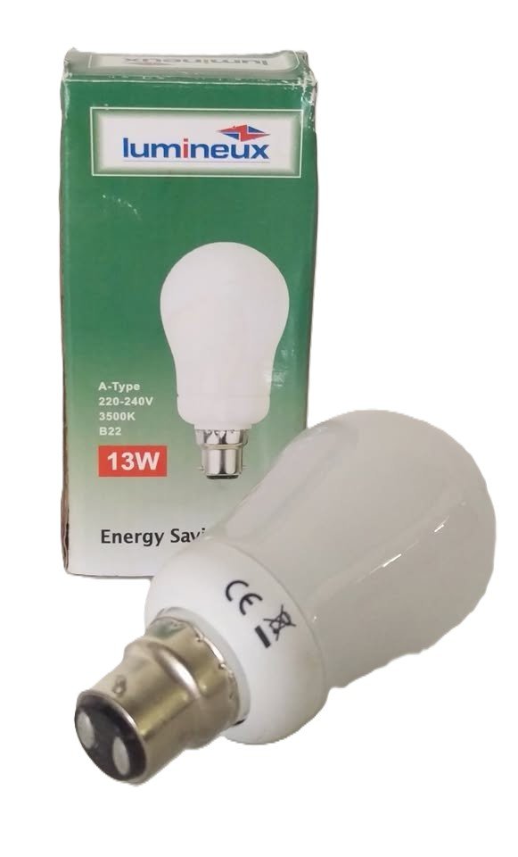Lumineux 13w Energy Saving Lightbulb - Bayonet Fitting