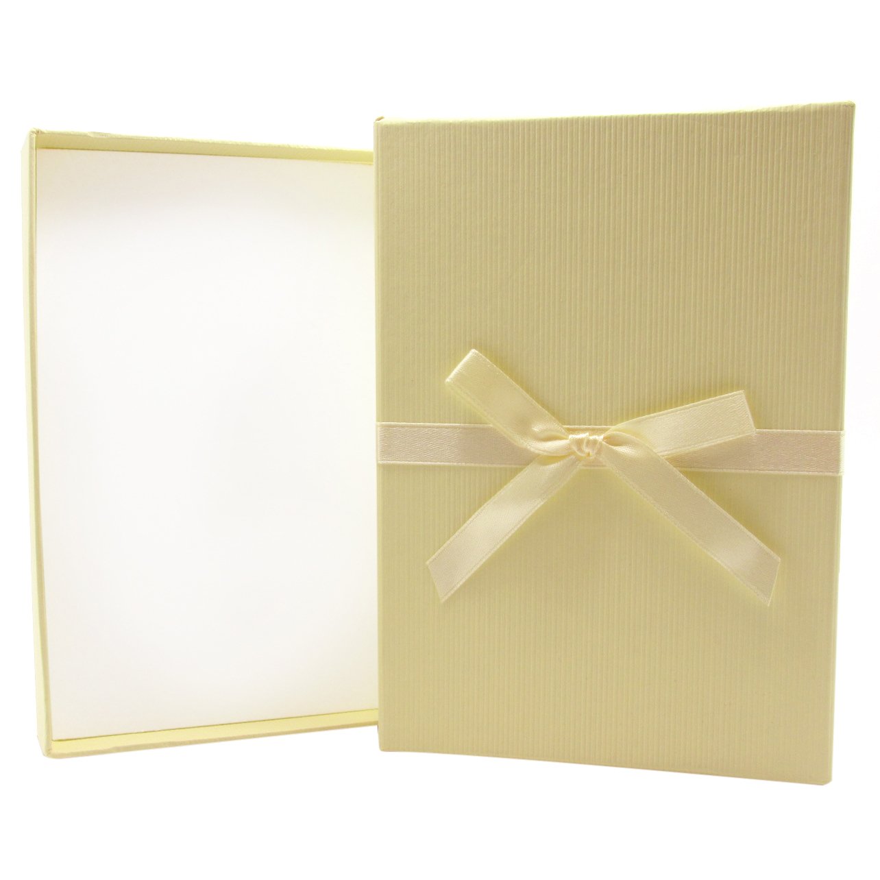 Yellow Ribbed Gift Box With Ribbon Bow