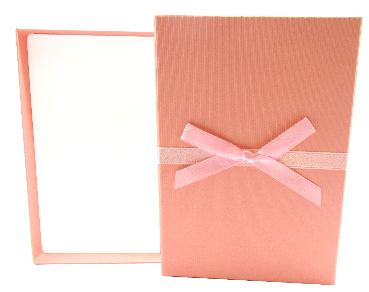Pink Ribbed Gift Box With Ribbon Bow