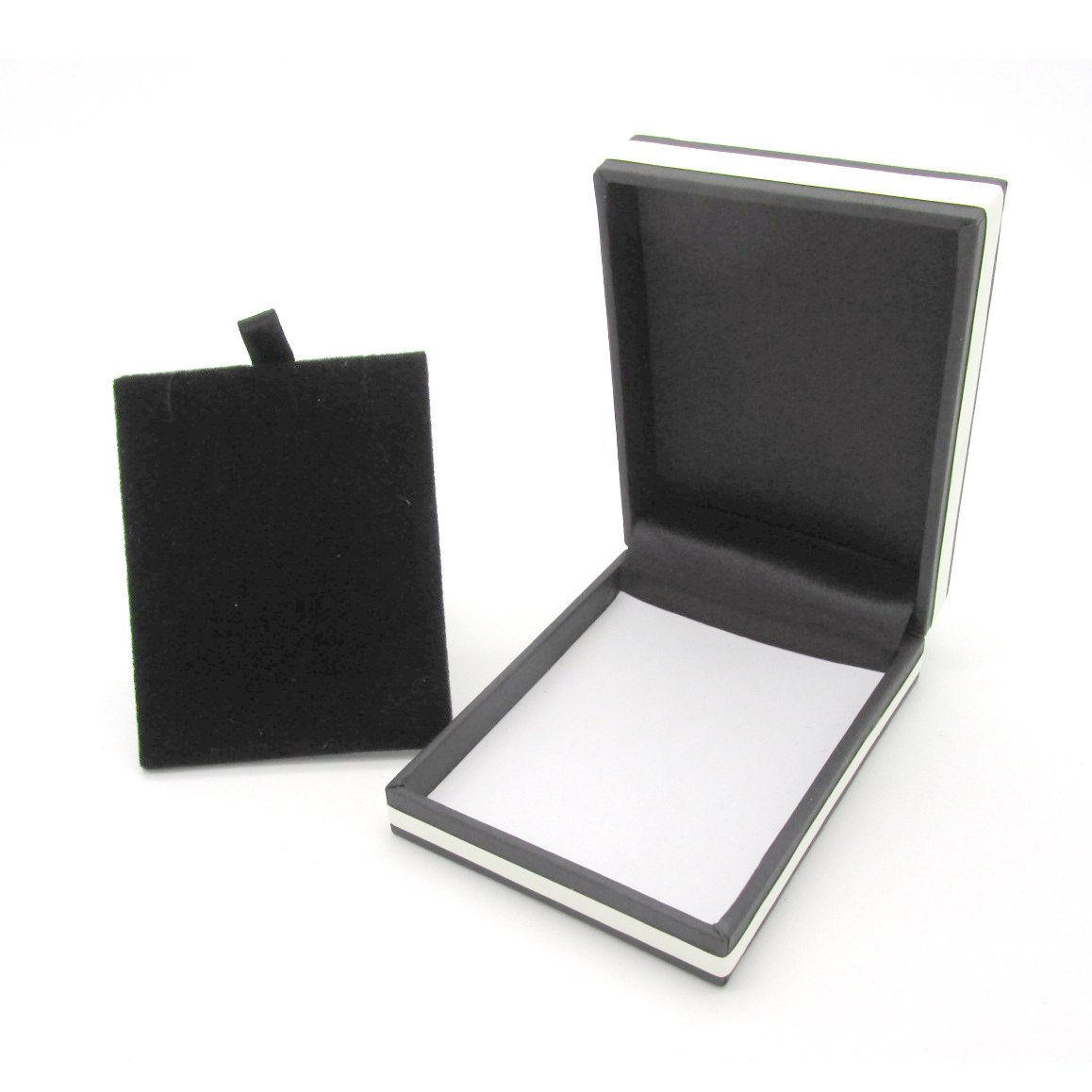 Cream & Black Gift Box With Black Velvet Interior