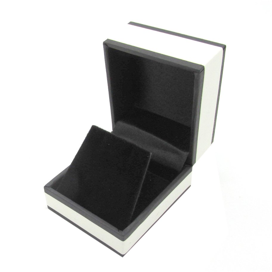 Cream & Black Gift Box With Black Velvet Interior