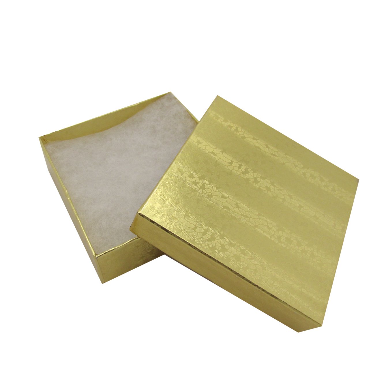 Gold Patterned Gift Box With Cotton Fill Interior