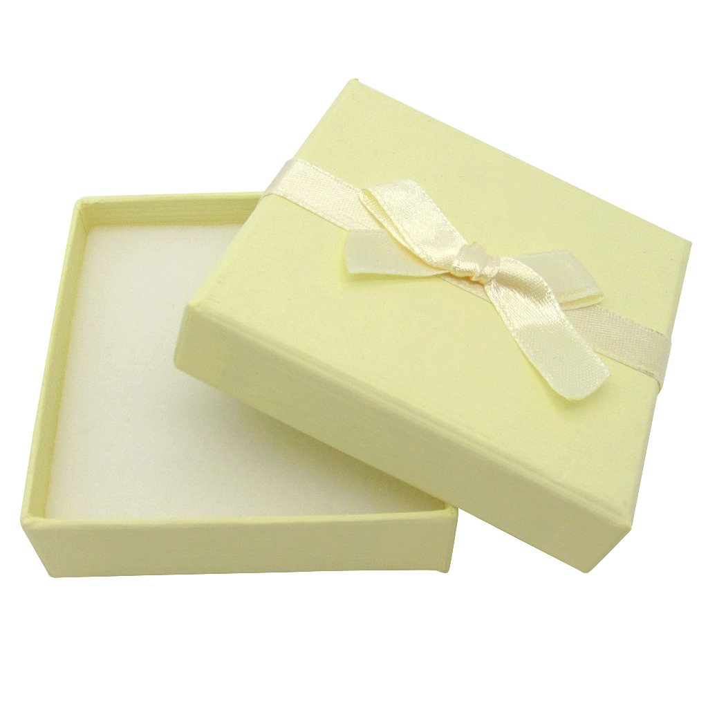 Yellow Ribbed Gift Box With Ribbon Bow