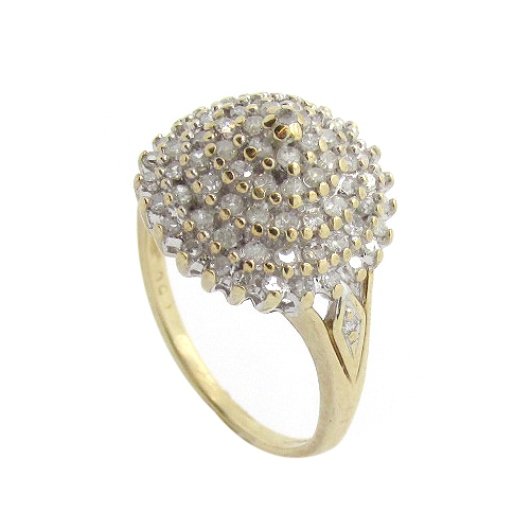 9ct Gold 6 Tier Multiple Diamond Ring