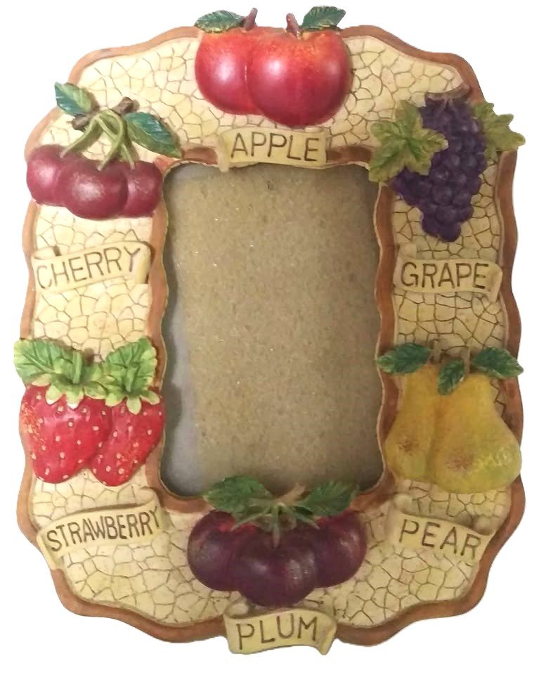 Decorative Fruit Picture Frame With Glass Panel