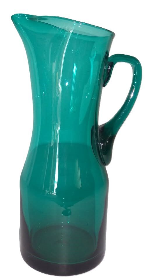 Vintage Green Glass Large Jug